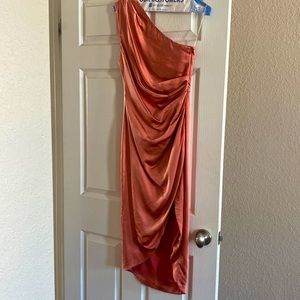Beautiful draped satin dress